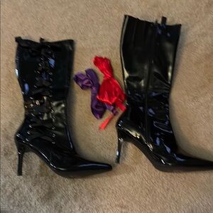 Black Patent Leather Women's Boots